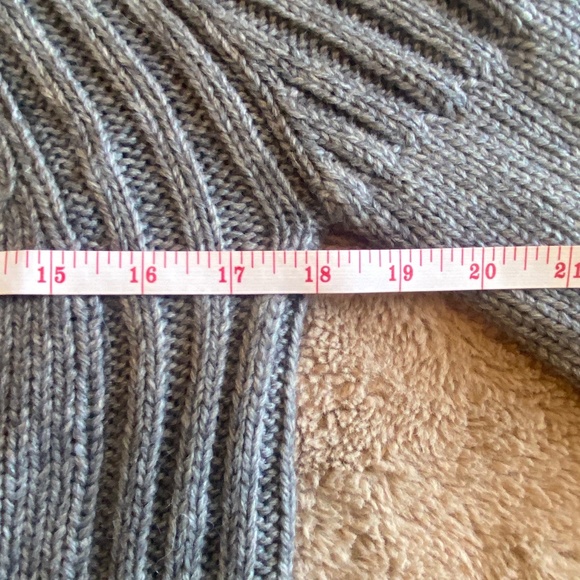 Joe Chunky Grey Sweater with Cowl Neck/Turtleneck and 3/4 Bell Sleeves, Size S - Picture 7 of 10